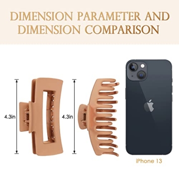 Large Neutral Color Hair Claw Clips for All Hair Types