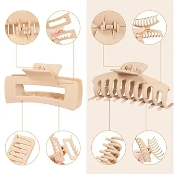Large Neutral Color Hair Claw Clips for All Hair Types