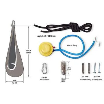 AMAZEYOU Kids Swing Hammock Pod Chair - Child's Rope Hanging Sensory Seat Nest Indoor Outdoor Use Inflatable Pillow - Great Children, All Accessories Included (Green)