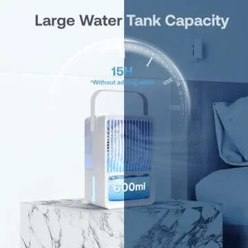 Portable Air Conditioners, Airlysita Evaporative Air Cooler with LCD Screen, Fan Speed&Spray, 7 RGB Lights,USB Powered,1-8H Timer, Personal Air Conditioners, Portable Air Conditioners for Home Office