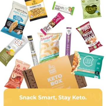 KETO Snack Box: Keto Sampler Snacks and Treats - Low Carb (5G or less) Low Sugar, High Fat Keto Friendly Snacks- Great Keto Care Package