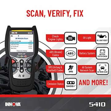 INNOVA 5410 All-System OBD2 Scan Tool – Read/Erase Check Engine, ABS, SRS, and Transmission Codes
