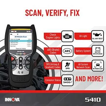 INNOVA 5410 All-System OBD2 Scan Tool – Read/Erase Check Engine, ABS, SRS, and Transmission Codes