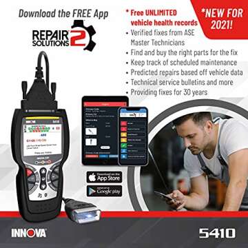 INNOVA 5410 All-System OBD2 Scan Tool – Read/Erase Check Engine, ABS, SRS, and Transmission Codes
