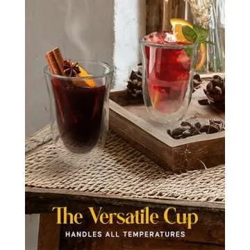 Kitchables Double Walled Glass Coffee Mugs Set of 4, 7.5oz - Insulated Clear Coffee Mug for Cappuccino, Latte, Tea, Espresso - Latte cup - Tazas Para Cafe