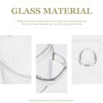 Glass Saucepan with Cover, 1400ml Stovetop Cooking Pot with Lid and Handle Simmer Pot Clear Soup Pot, High Borosilicate Glass Cookware