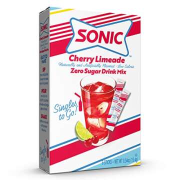 Sonic Singles To Go Powdered Drink Mix, Cherry Limeade – 72 Refreshing Servings