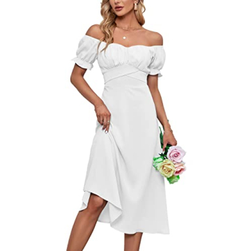 LYANER Women's Ruffle Off Shoulder Dress for All Occasions