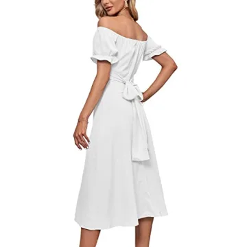 LYANER Women's Ruffle Off Shoulder Dress for All Occasions