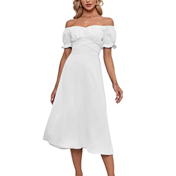 LYANER Women's Ruffle Off Shoulder Dress for All Occasions