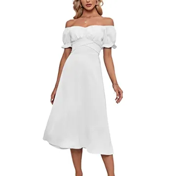 LYANER Women's Ruffle Off Shoulder Dress for All Occasions