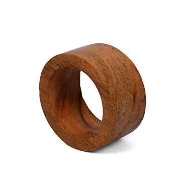 SAMHITA Handmade Acacia Wood Napkin Ring Set of 12 for Dining, Anniversary, Birthday, Christmas | Napkin Ring for Home and Kitchen Décor