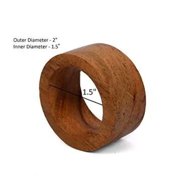 SAMHITA Handmade Acacia Wood Napkin Ring Set of 12 for Dining, Anniversary, Birthday, Christmas | Napkin Ring for Home and Kitchen Décor