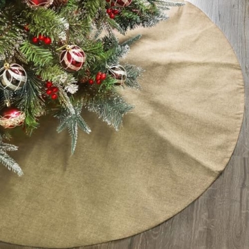 Ivenf Large Burlap Christmas Tree Skirt for Holiday Homes