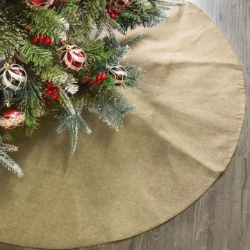 Ivenf Large Burlap Christmas Tree Skirt for Holiday Homes