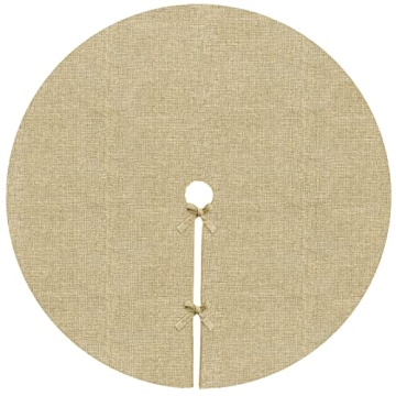 Ivenf Large Burlap Christmas Tree Skirt for Holiday Homes