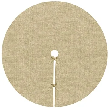 Ivenf Large Burlap Christmas Tree Skirt for Holiday Homes