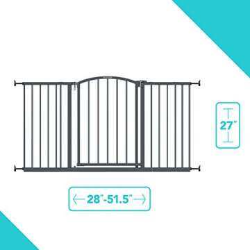 Summer Infant Extra Wide Decor Safety Baby Gate, Gray – 27” Tall, Fits Openings of 28” to 51.5...