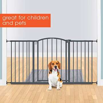 Summer Infant Extra Wide Decor Safety Baby Gate, Gray – 27” Tall, Fits Openings of 28” to 51.5” Wide, 20” Wide Door Opening, Baby and Pet Gate for Extra Wide Doorways