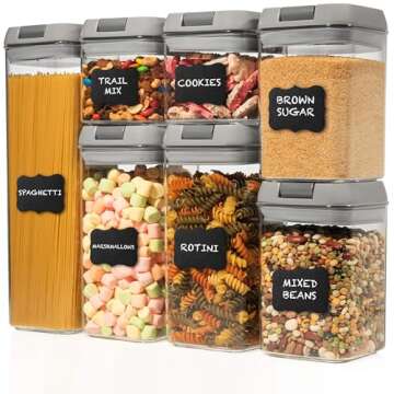 Shazo Airtight Food Storage Containers 7 Piece Set - BPA Free Kitchen Organization