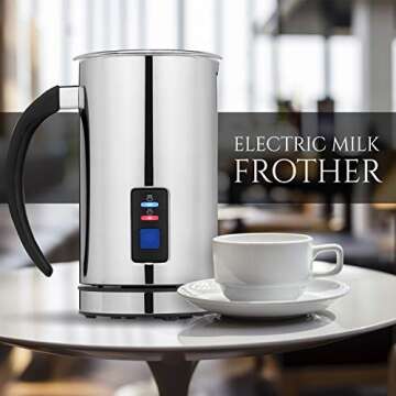 Chef's Star Electric Milk Frother for Perfect Creamy Foam