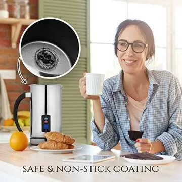 Chef's Star Electric Milk Frother for Perfect Creamy Foam