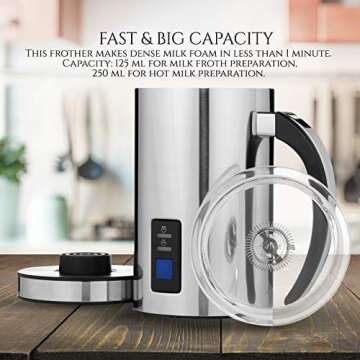 Chef's Star Electric Milk Frother for Perfect Creamy Foam