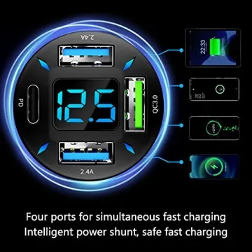 66W Fast Car Charger with USB PD & QC 3.0 for All Cars