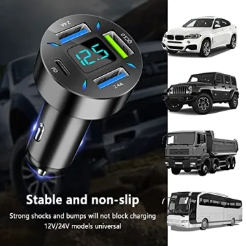 66W Fast Car Charger with USB PD & QC 3.0 for All Cars