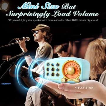 Retro Bluetooth Speaker, Vintage Radio-Greadio FM Radio with Old Fashioned Classic Style, Strong Bas...