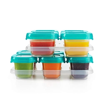 OXO Tot 12-Piece Baby Blocks Set, Teal for Organized Parenting