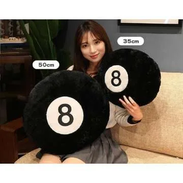 Fun Emulation Black Billiards 8 Ball Stuffed Pillow