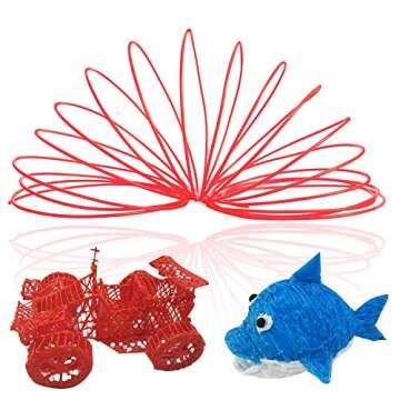 MeDoozy 3D pen filament refills - PCL filament 1.75mm - eco-friendly 3D filament - non-toxic 3D printer filament - odorless 3D printing filament - kids safe 3D pen refill - 10 colors 16.4 feet each