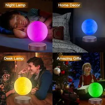 VGAzer Levitating Moon Lamp: 16 Color Night Light