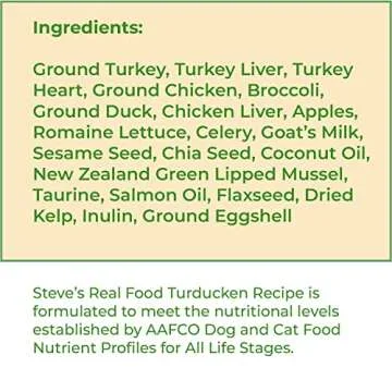 Steve's Real Food Freeze-Dried Raw Food Diet for Dogs and Cats, 2-Pack, Turducken Recipe (Turkey & Duck), 1.25 lbs in Each Bag, Made in The USA, Pour and Serve Nuggets, Vegetarian Fed & Free Range