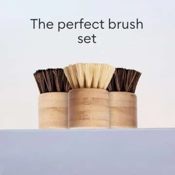 Vove | Premium Bamboo Scrub Brush | 3-Pack | Tough on Dirt, Gentle on Earth | Kitchen & Multipurpose...