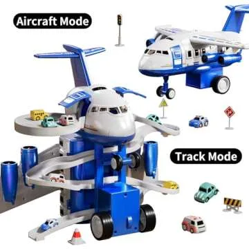 TEMI Kids Airplane Toy with Cars for Ages 3-5