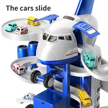 TEMI Kids Airplane Toy with Cars for Ages 3-5