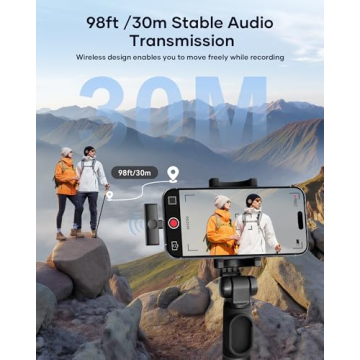 Wireless Lavalier Microphone for iPhone Android - 2 Pack