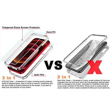 COOLQO Magnetic for iPhone 12 /iPhone 12 Pro Case with Screen Protectors, Compatible with MagSafe, M...