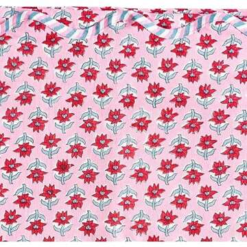 FURBISH Sabrina Rectangle Tablecloth - Boho Tablecloth for Dining Tables, Holiday Tablecloth, Colorful Blockprint Table Linens, 100% Sustainable Cotton, 60”x90”