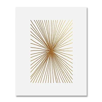 DIGIBUDDHA Burst Lines Gold Foil Art Print Abstract Hand Drawn Metallic Poster Geometric Modern Art ...