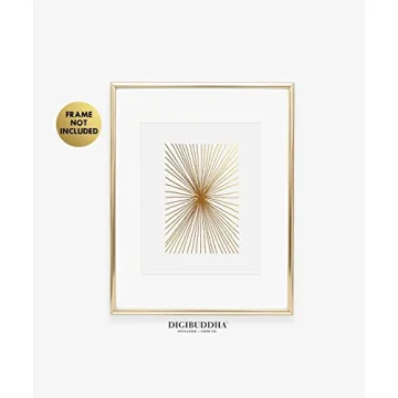 Unique Gold Foil Art Print - DIGIBUDDHA Burst Lines