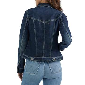 Wrangler Authentics Women's Stretch Denim Jacket, Drenched, X-Small