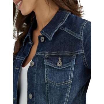 Wrangler Authentics Women's Stretch Denim Jacket, Drenched, X-Small