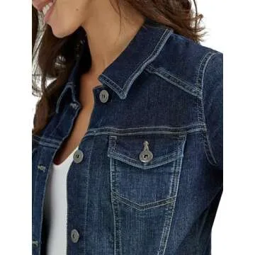 Wrangler Authentics Women's Stretch Denim Jacket, Drenched, X-Small