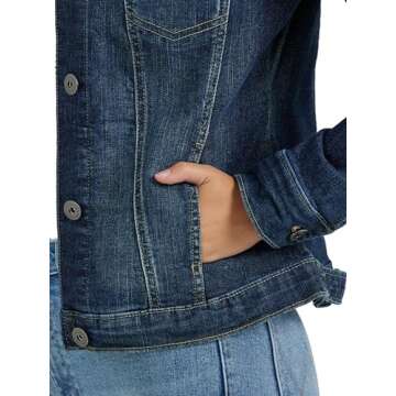 Wrangler Authentics Women's Stretch Denim Jacket, Drenched, X-Small