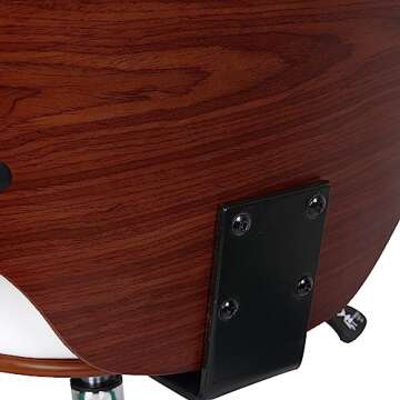 Porthos Home Lillian Mid-Century Office Chair, Water and Stain Resistant Faux Leather Upholstery, Tilt Mechanism, Height Adjustable, 360-degree Swivel, Sturdy Chrome Base with Wheels