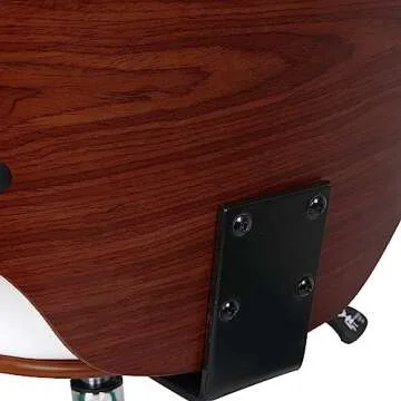 Porthos Home Lillian Mid-Century Office Chair, Water and Stain Resistant Faux Leather Upholstery, Tilt Mechanism, Height Adjustable, 360-degree Swivel, Sturdy Chrome Base with Wheels