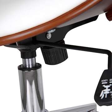 Porthos Home Lillian Mid-Century Office Chair, Water and Stain Resistant Faux Leather Upholstery, Tilt Mechanism, Height Adjustable, 360-degree Swivel, Sturdy Chrome Base with Wheels